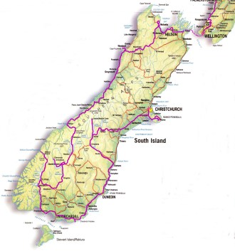Map South Island