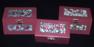 three rose boxes