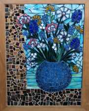 Mosaic vase flowers